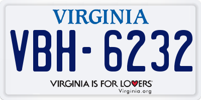 VA license plate VBH6232
