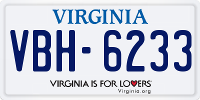 VA license plate VBH6233