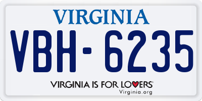 VA license plate VBH6235