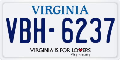 VA license plate VBH6237