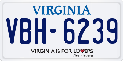 VA license plate VBH6239
