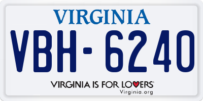 VA license plate VBH6240