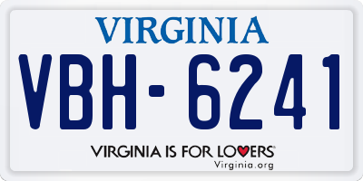 VA license plate VBH6241