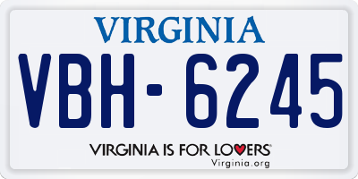 VA license plate VBH6245