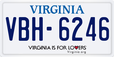 VA license plate VBH6246