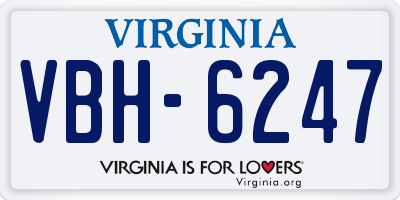 VA license plate VBH6247