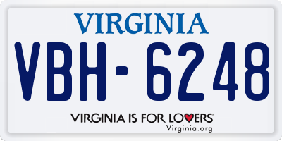 VA license plate VBH6248
