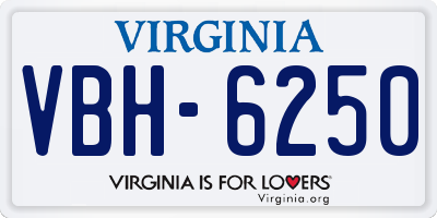 VA license plate VBH6250