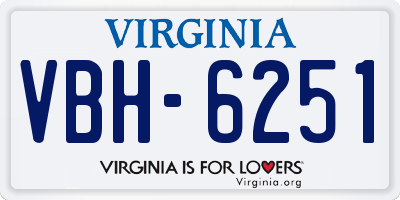 VA license plate VBH6251
