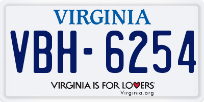 VA license plate VBH6254