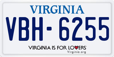 VA license plate VBH6255