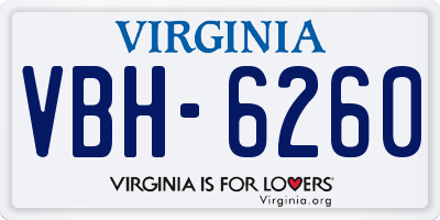 VA license plate VBH6260