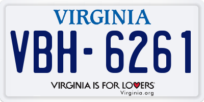 VA license plate VBH6261