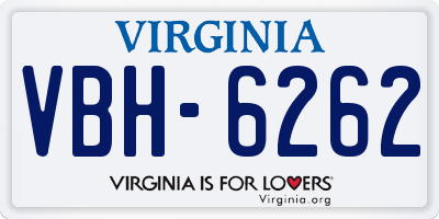 VA license plate VBH6262