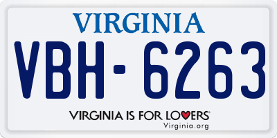 VA license plate VBH6263