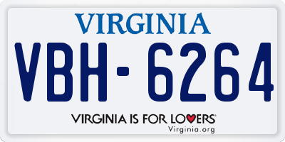 VA license plate VBH6264