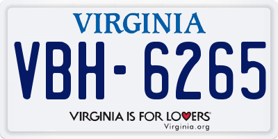 VA license plate VBH6265