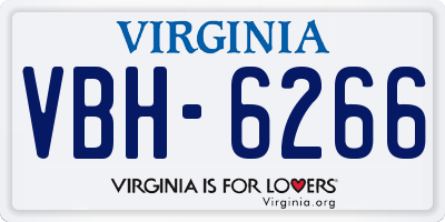 VA license plate VBH6266
