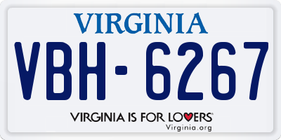 VA license plate VBH6267