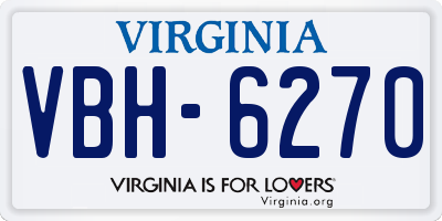 VA license plate VBH6270