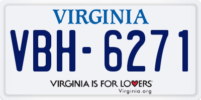 VA license plate VBH6271