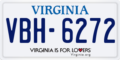 VA license plate VBH6272