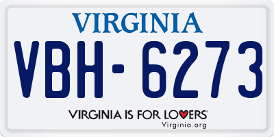 VA license plate VBH6273