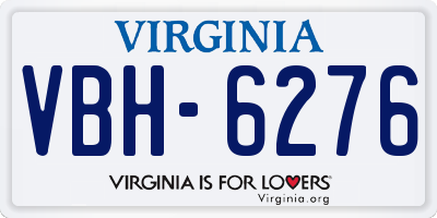 VA license plate VBH6276