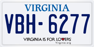 VA license plate VBH6277
