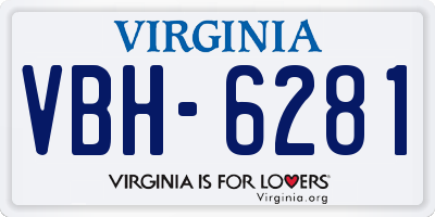 VA license plate VBH6281
