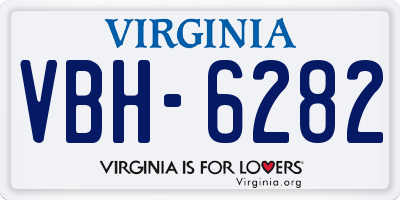 VA license plate VBH6282