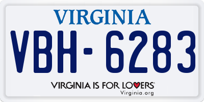 VA license plate VBH6283