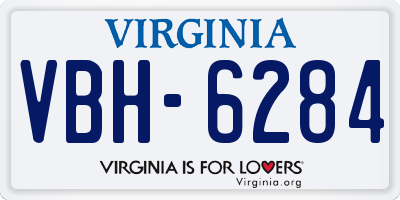 VA license plate VBH6284