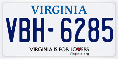 VA license plate VBH6285
