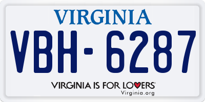 VA license plate VBH6287