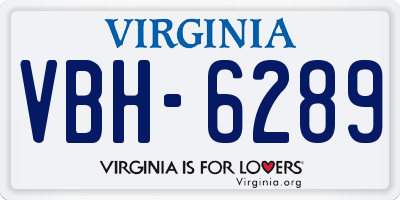 VA license plate VBH6289