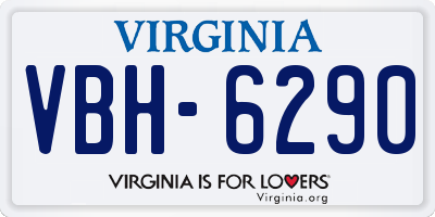 VA license plate VBH6290
