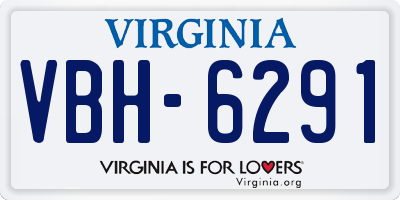 VA license plate VBH6291