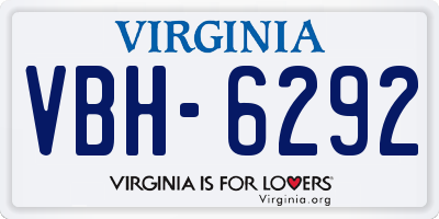VA license plate VBH6292