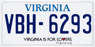 VA license plate VBH6293