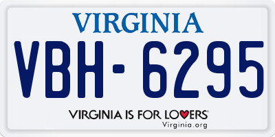 VA license plate VBH6295