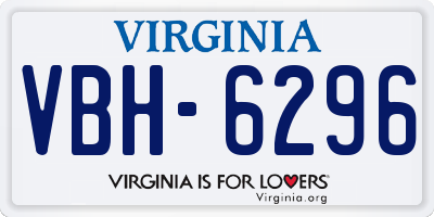 VA license plate VBH6296