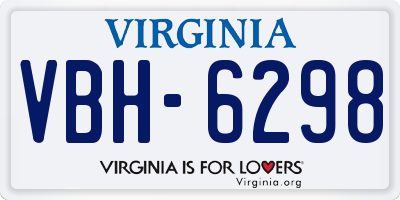 VA license plate VBH6298