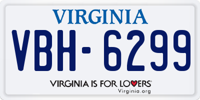VA license plate VBH6299