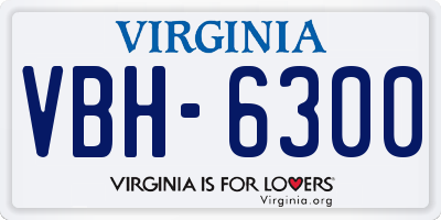 VA license plate VBH6300