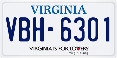 VA license plate VBH6301