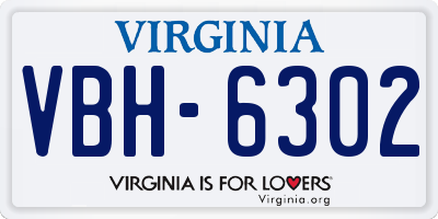 VA license plate VBH6302