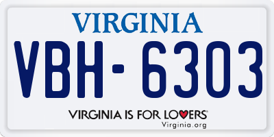 VA license plate VBH6303