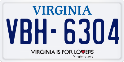 VA license plate VBH6304