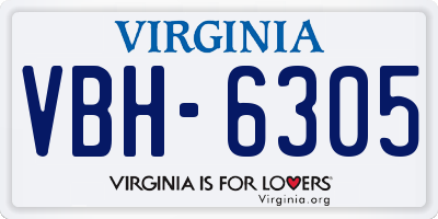 VA license plate VBH6305